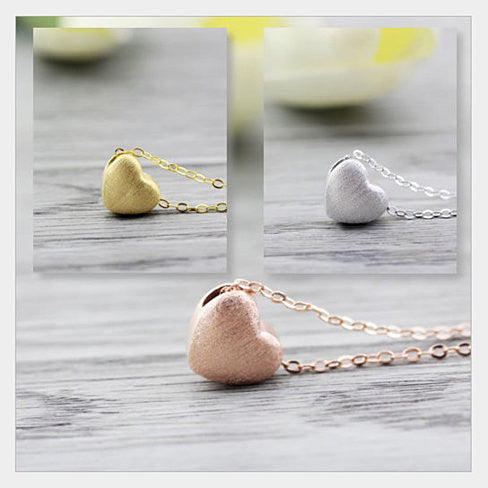 Weathered Heart Pendant & Necklace by Evabella Collections