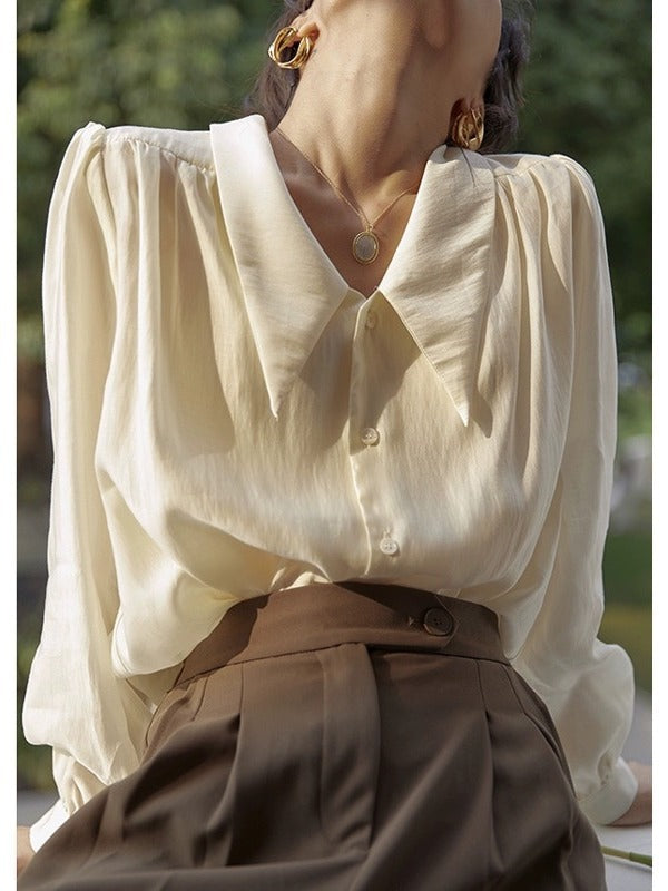 French Style Doll Collar Shirt for Women (Long Sleeve)