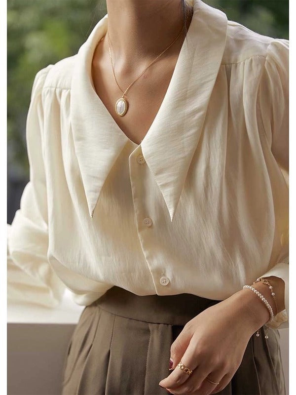 French Style Doll Collar Shirt for Women (Long Sleeve)