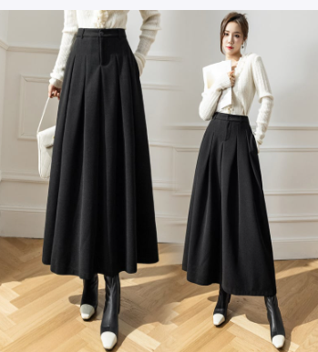 Women's High Waist A-Line Long Swing Skirt