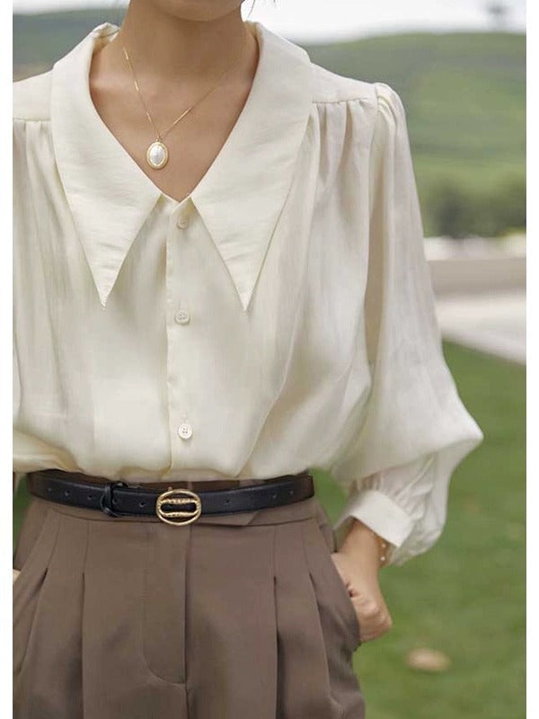 French Style Doll Collar Shirt for Women (Long Sleeve)