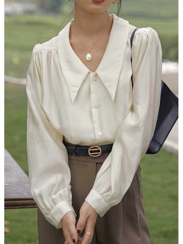 French Style Doll Collar Shirt for Women (Long Sleeve)