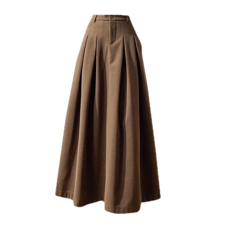 Women's High Waist A-Line Long Swing Skirt
