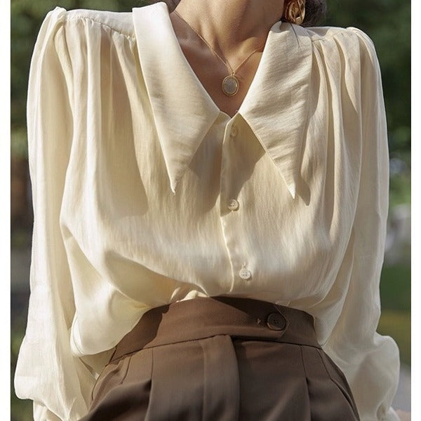 French Style Doll Collar Shirt for Women (Long Sleeve)