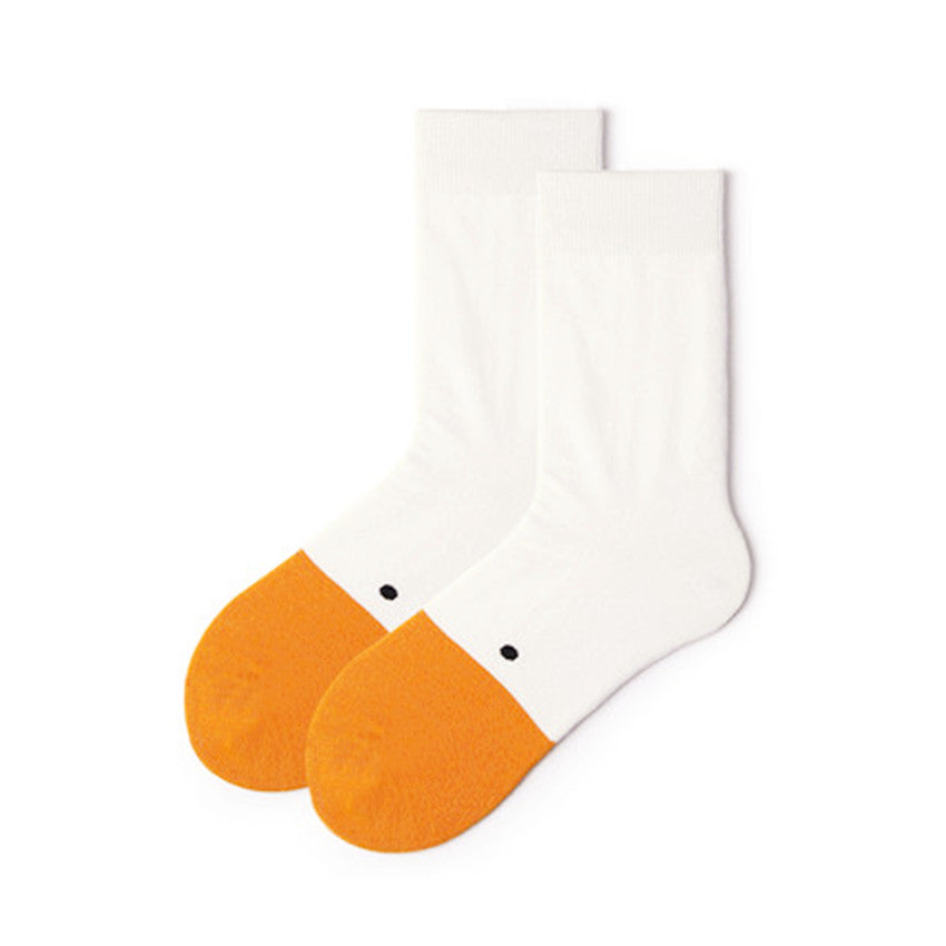 Funny Sports Cotton Socks with Creative Goose Head Design